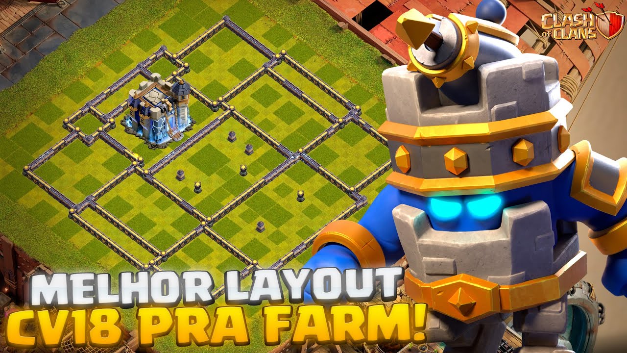 MELHOR LAYOUT PRA FARM CV18 TH18! ATUALIZADO 2026 | COM LINK | Clash of Clans