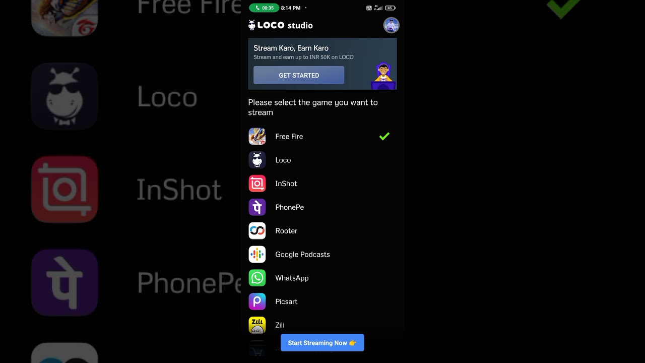 how to live stream on loco app