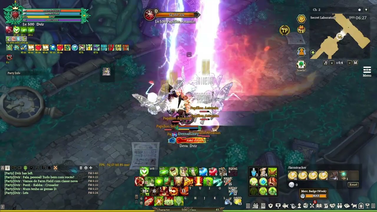 [Tree Of Savior] [Patch lv 500] Crusader Pontifex Kabbalist in Field Farm