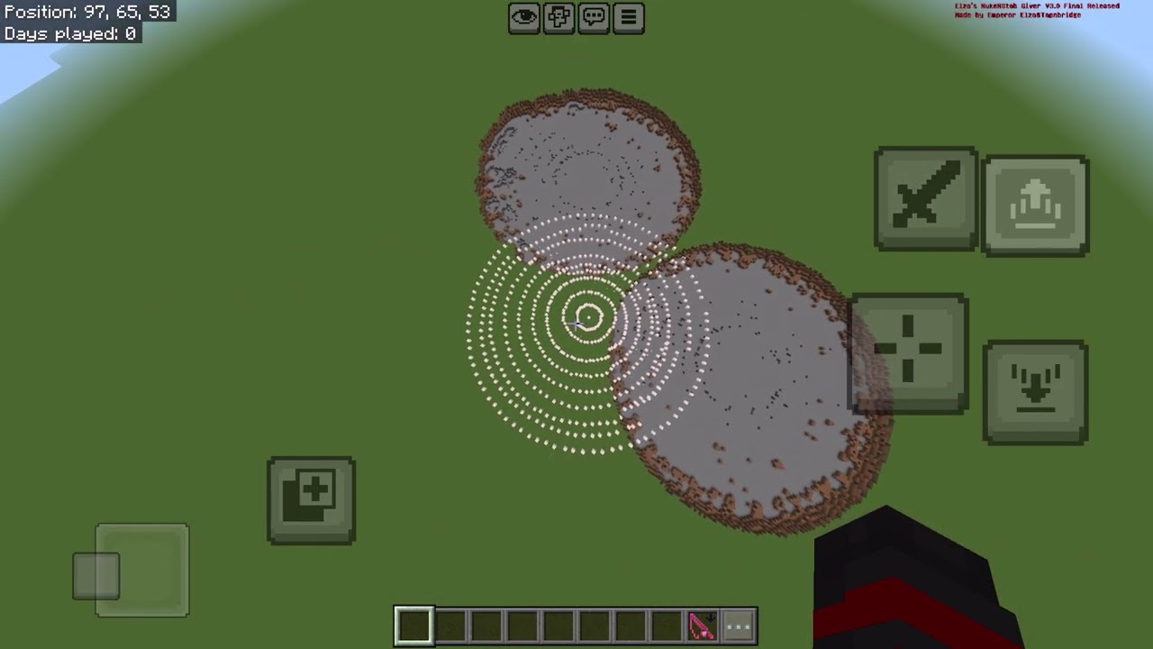 Minecraft Bedrock Falling Nuke and Stab Shot Test
