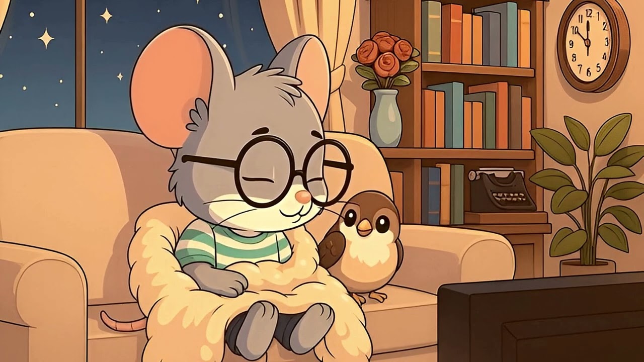 Cozy warm blanket night relaxing jazz music friend binge-watching Tv satisfying ambience sleeping 3H