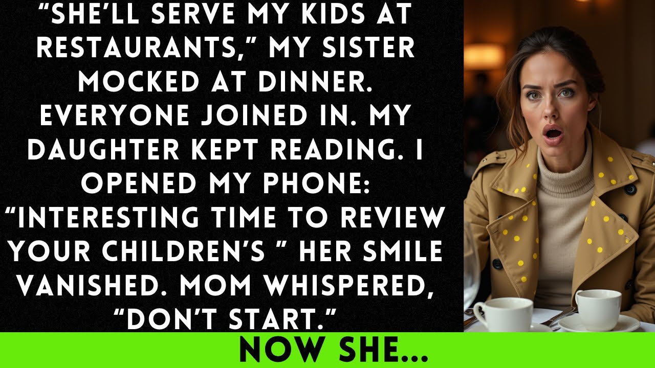 My Sister Sneered, ‘Your Daughter Will Be a Waitress Forever.’ The Family Laughed. Except...