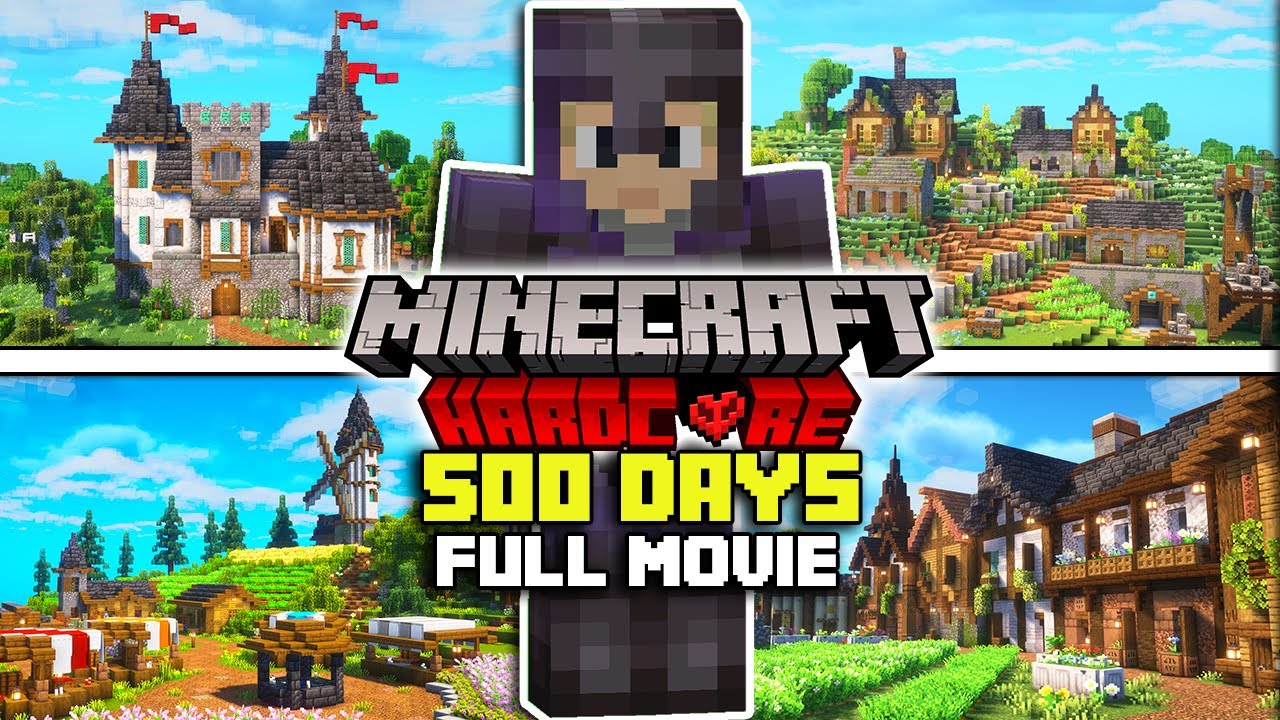 I Survived 500 DAYS in HARDCORE Minecraft (Full Movie)