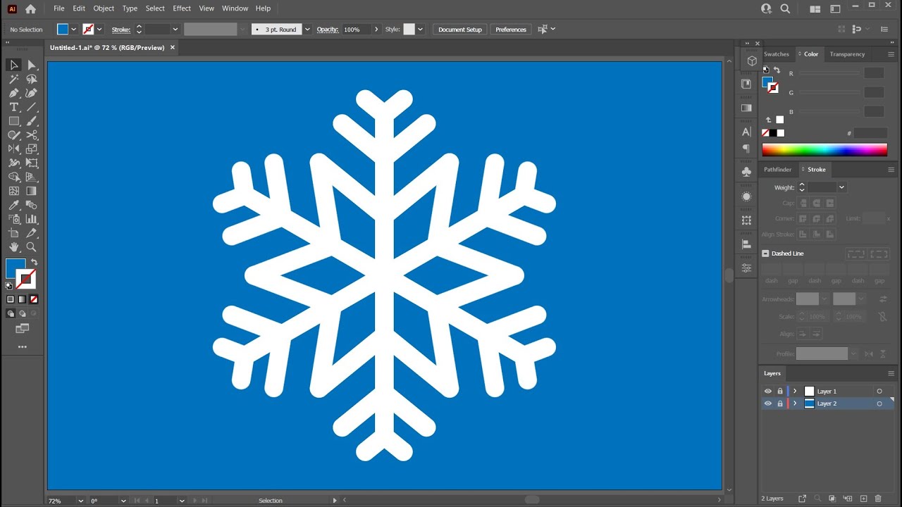 Как нарисовать снежинку в Adobe Illustrator
