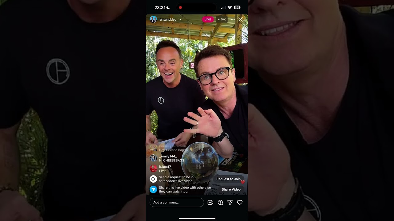 Ant and Dec Jungle Club 01/12/25 (прямой эфир в Instagram)
