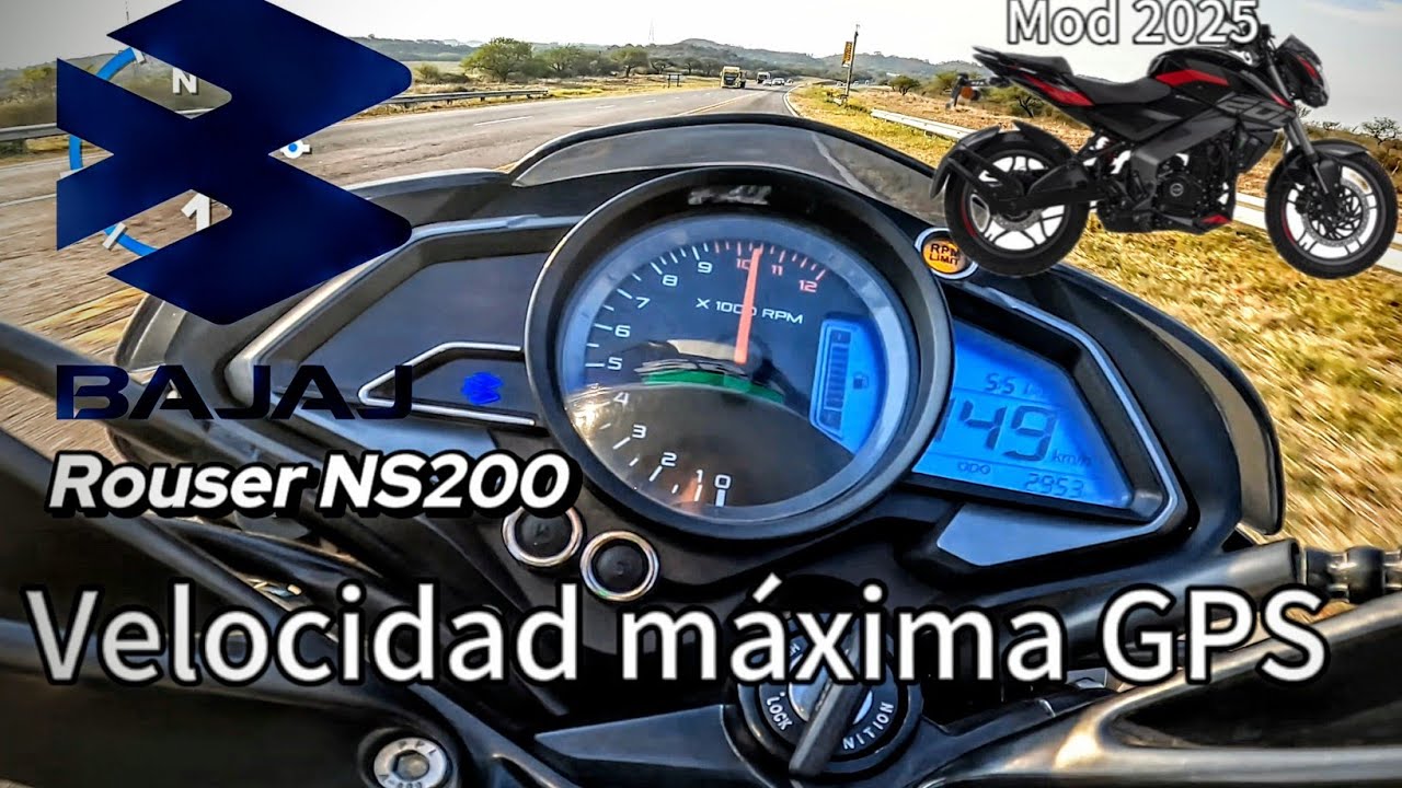 Ns200 velocidad m&aacute;xima GPS // Rouser ns200 top speed GPS 2025