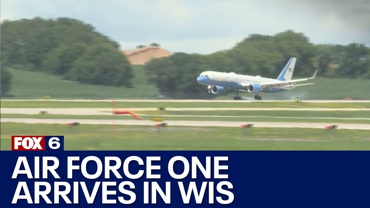 Air Force One arrives at Dane County Regional Airport | FOX6 News Milwaukee