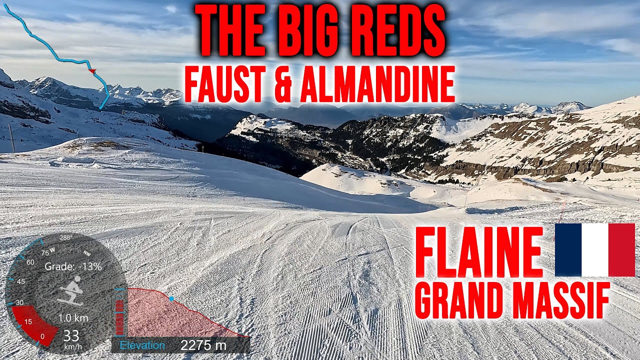 [4K] Skiing Flaine, The Big Reds - Faust & Almandine - Visit End, Grand Massif France, GoPro HERO13