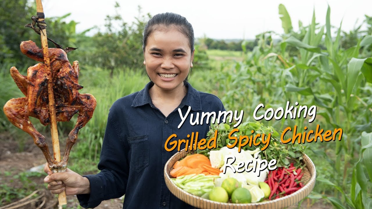 Yummy cooking Grilled Spicy Chicken - Rural Cooking
