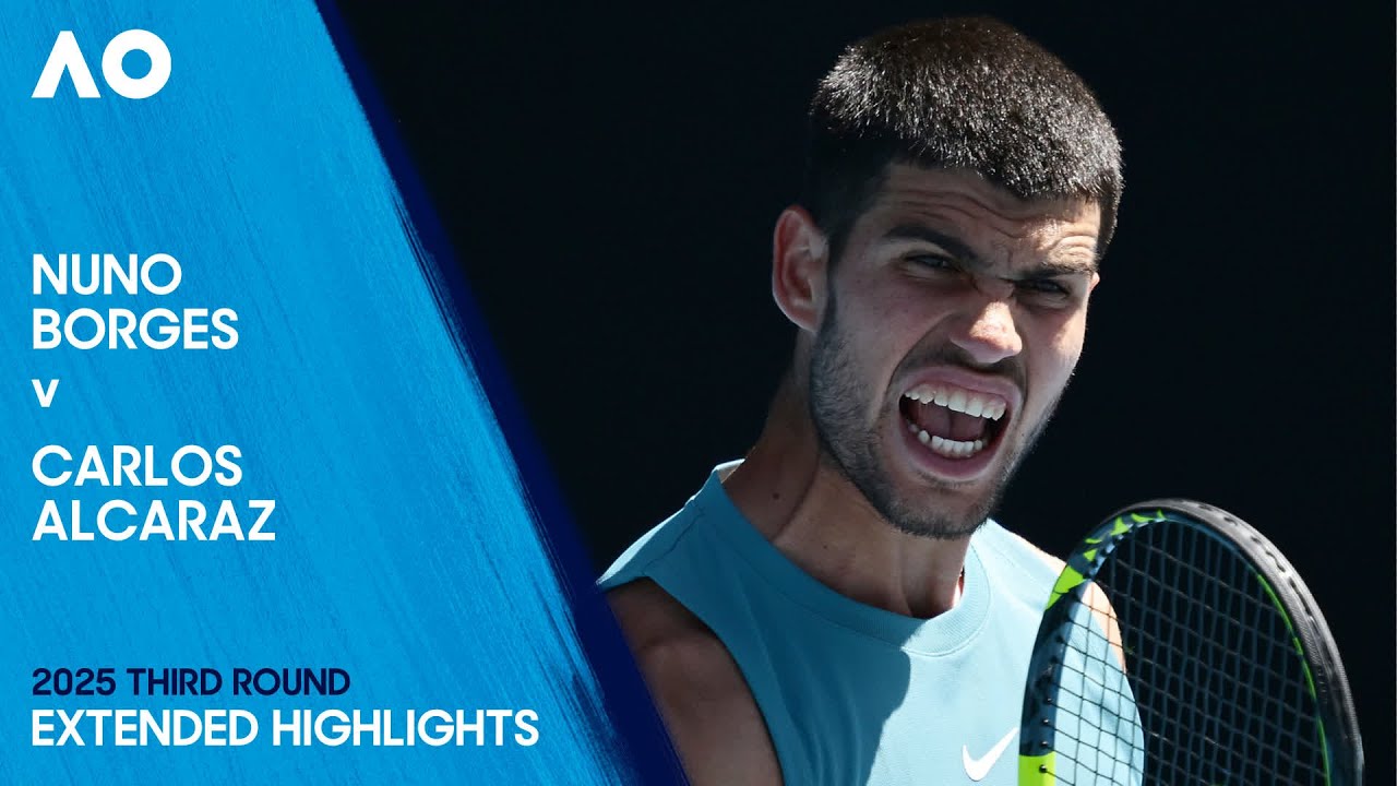 Nuno Borges v Carlos Alcaraz Extended Highlights | Australian Open 2025 Third Round