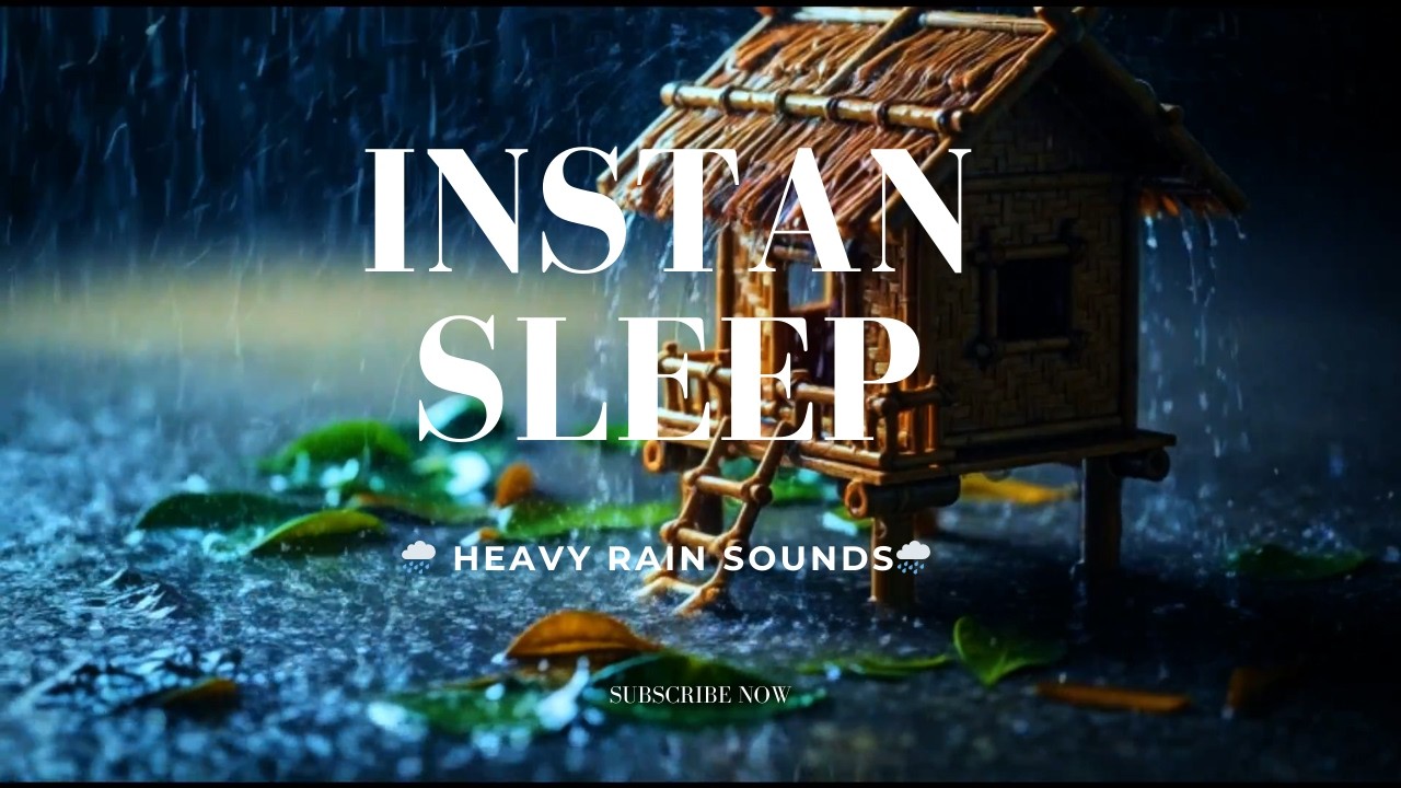 Heavy Rain on Bamboo Roof 🌧️ Rain Sounds for Deep Sleep