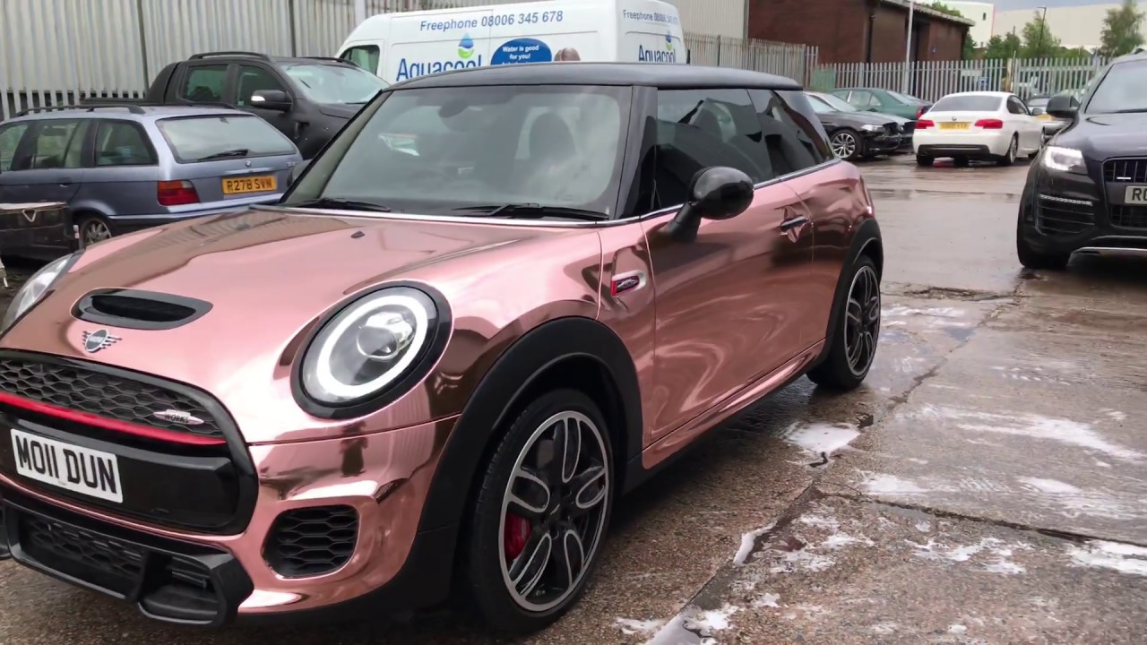Car Wrapping Manchester - Mini Full Wrap in Rose Gold Chrome