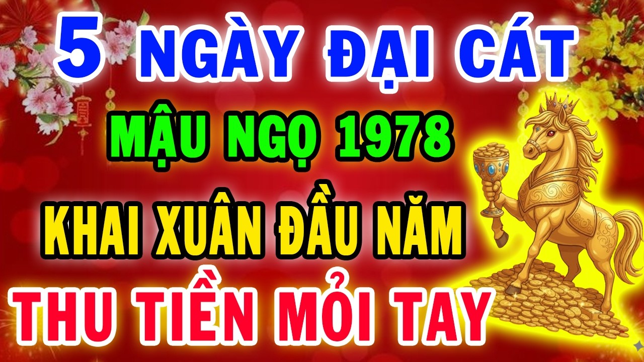 5 Ngày Khai Xuân Đầu Năm 2026 Mậu Ngọ 1978 Trời Già Ban Lộc Tiền Về Dồn Dập, Cực Giàu