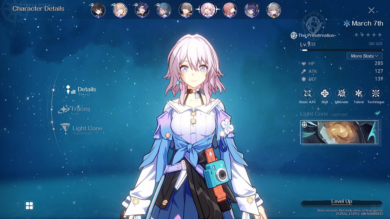 Honkai: Star Rail (Closed Beta Test) - March 7th's Normal, Skill and Ultimate Animation