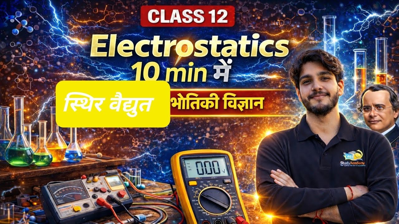 Electrostatics 10 मिनट में पूरा Chapter 🔥 | Class 12 Physics UP Board 2026 | Full Revision ⚡