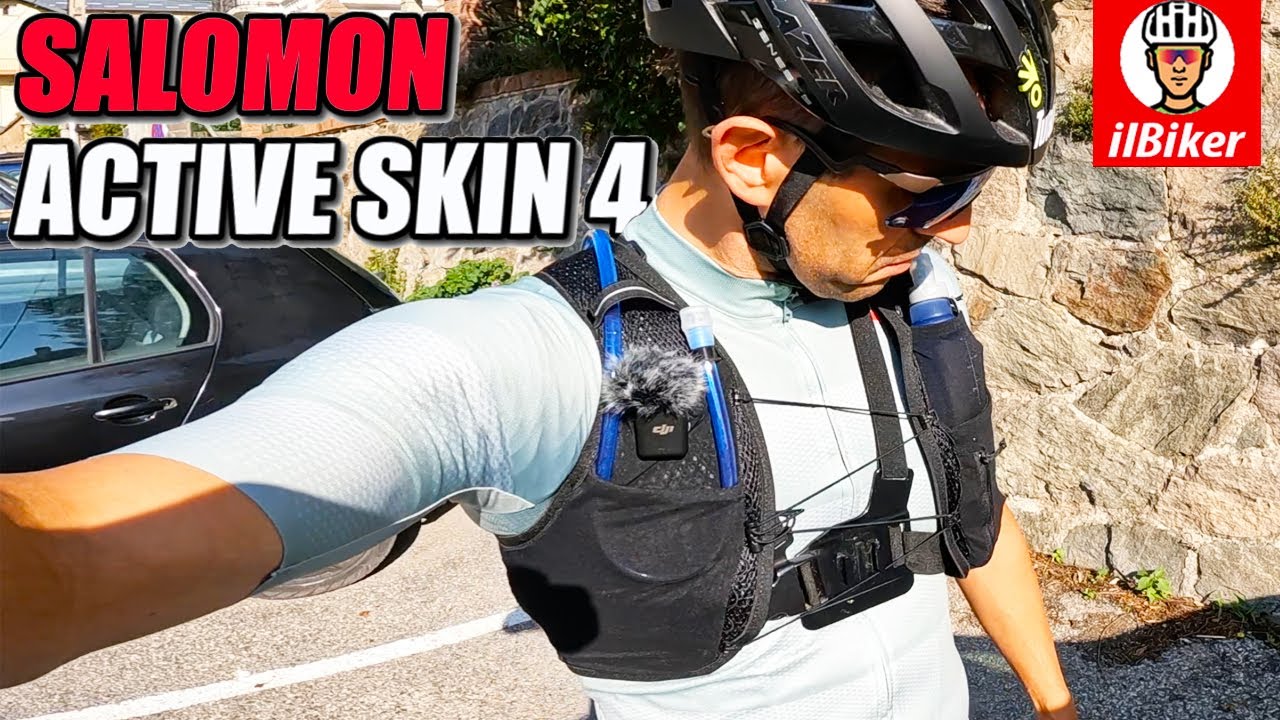 IN BICI con Gilet Salomon skin 4 + Sacca Idrica