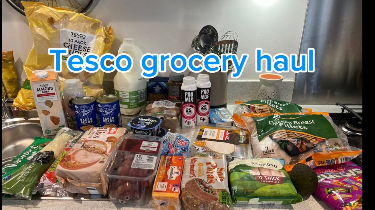 Budget Tesco grocery haul . Shopping the offers 