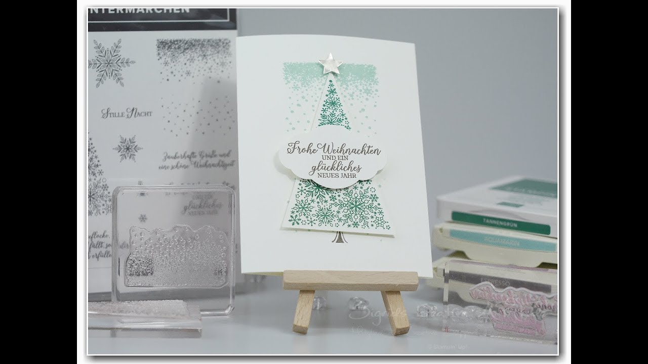Clean and simple - Weihnachtskarte Flockenzauber Winterm&auml;rchen