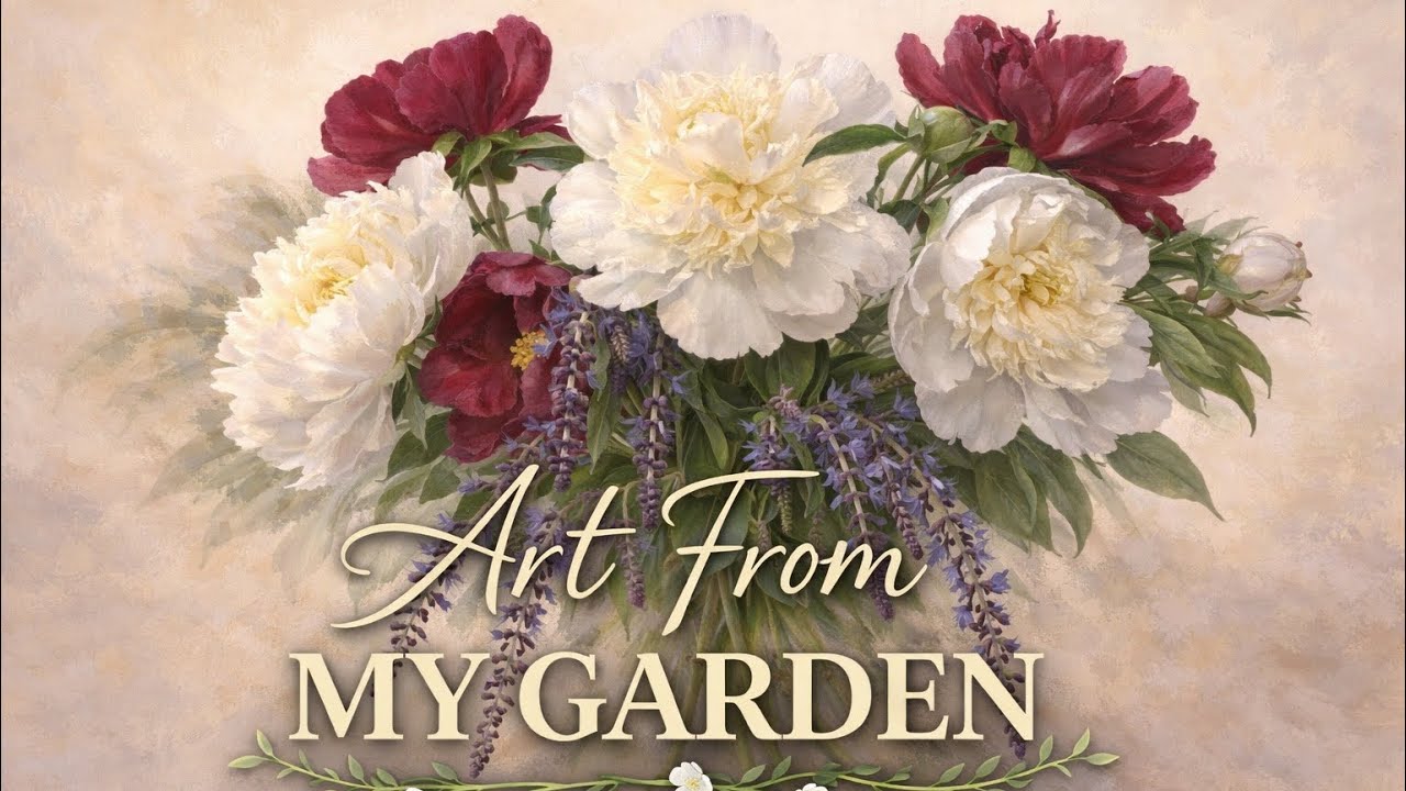 4K Oil Painting Peonies | Relaxing Floral TV Background | Art From My Garden Screensaver