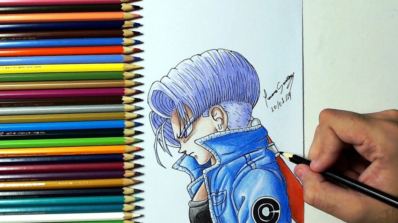 COMO DESENHAR O TRUNKS DO FUTURO - How To drawing Trunks