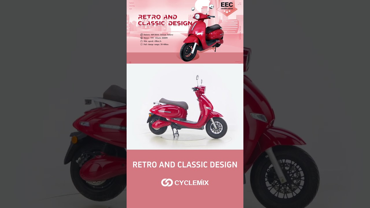 Electric Moped Motorcycle 1000W-2000W 60V30Ah/72V20Ah 45km/H (EEC Certification) 
