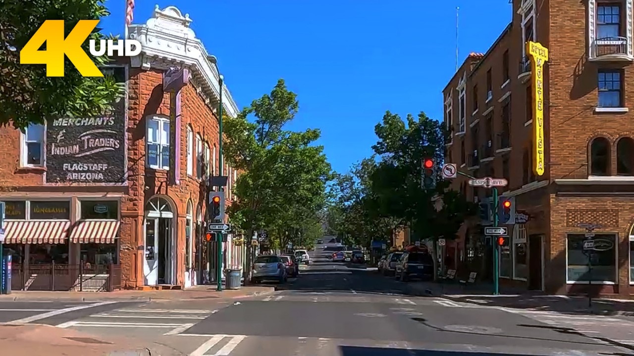 Flagstaff Arizona 4K Driving Tour | Route 66 & Scenic Mountain Drive