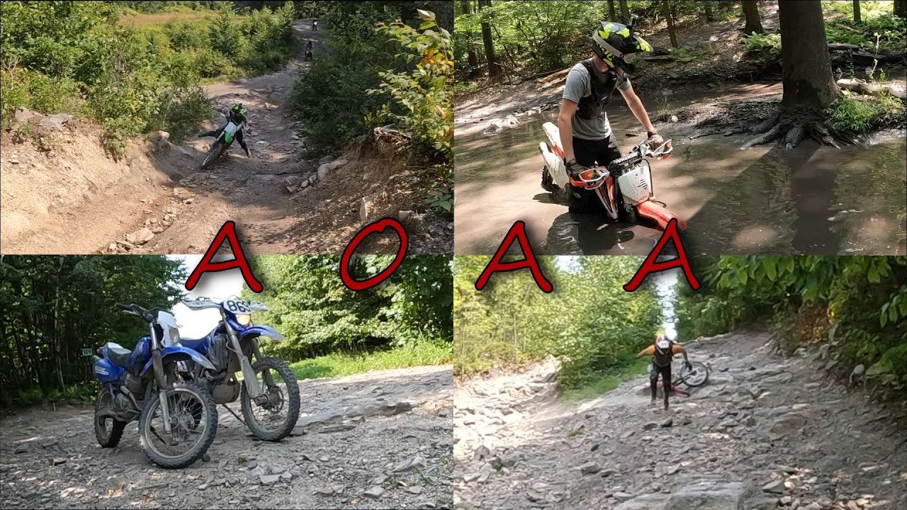 Dirt bike FUN at AOAA, crashes, hill climbs, mud and more PT 1