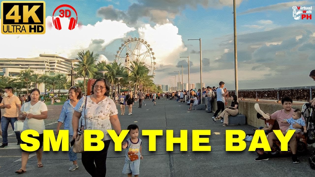 [4K] Happy People at SM By the Bay in Golden Hour | SM Mall of Asia | Pasay Philippines | Binaural