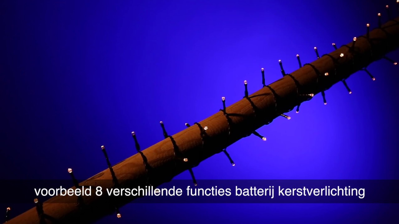 Kerstverlichting op batterij • warm wit • 8 verschillende functies