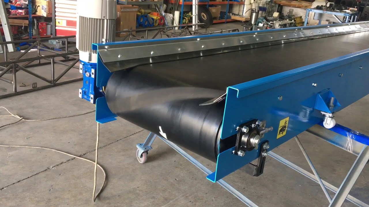 Cinta transportadora para pelets con banda de goma anticalorica 150 g
