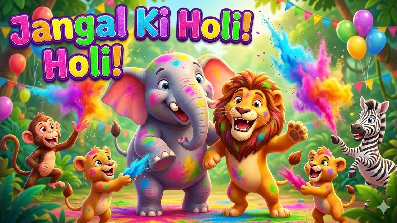 Holi Colors Party for Kids | Rangon Ki Party | Kajal Toons Holi Special
