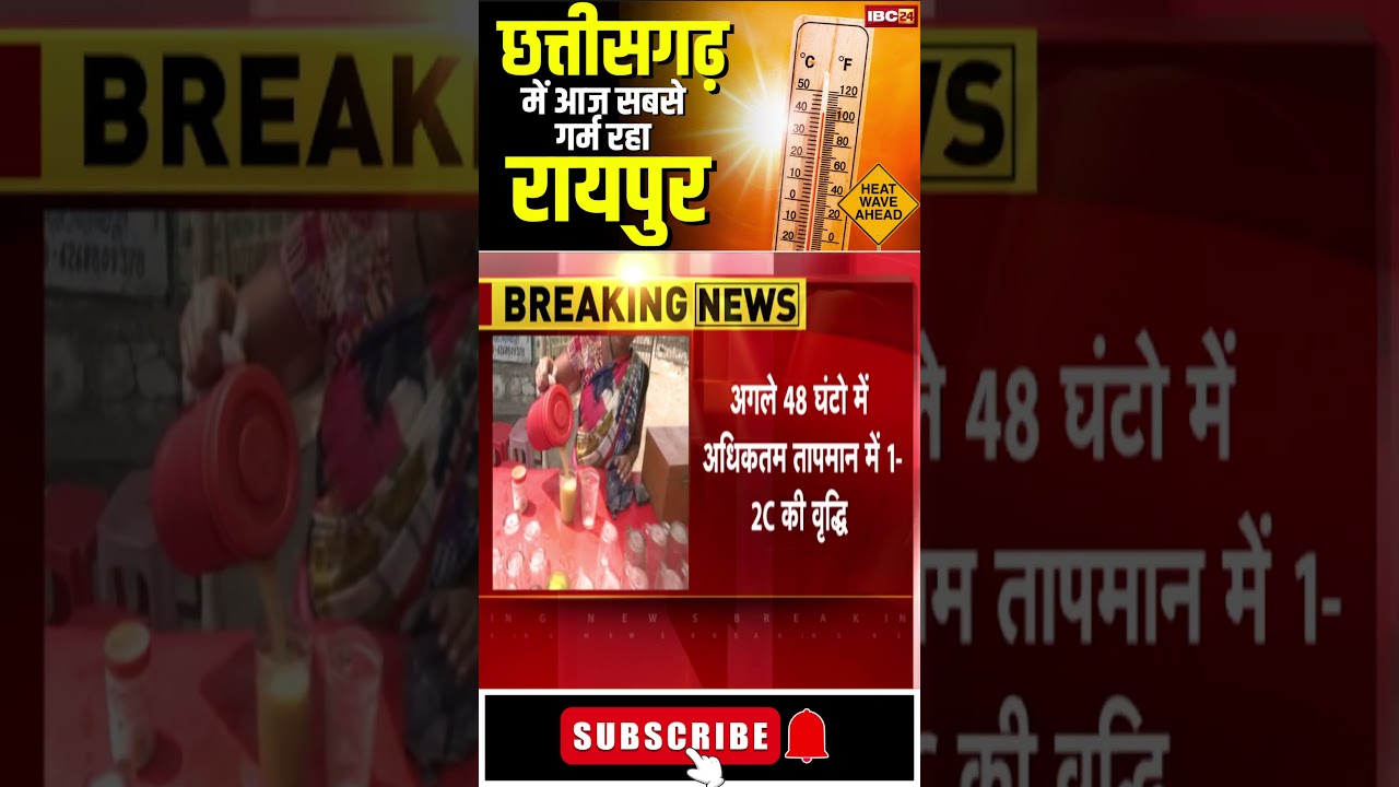 छत्तीसगढ़ में आज सबसे गर्म रहा रायपुर। #raipurweather #heatwavealert #cgnews #raipurnews