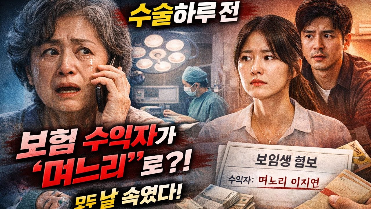 수술 하루 전… 내 보험 수익자가 ‘며느리’로 바뀌어 있었다  #사연드라마 #막장드라마 #가족갈등 #며느리 #시어머니 #보험수익자 #보험사기
