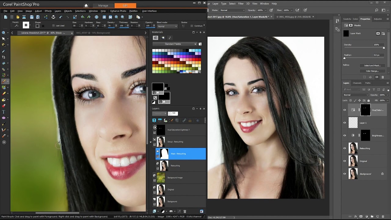 PaintShop Pro and Photoshop comparison