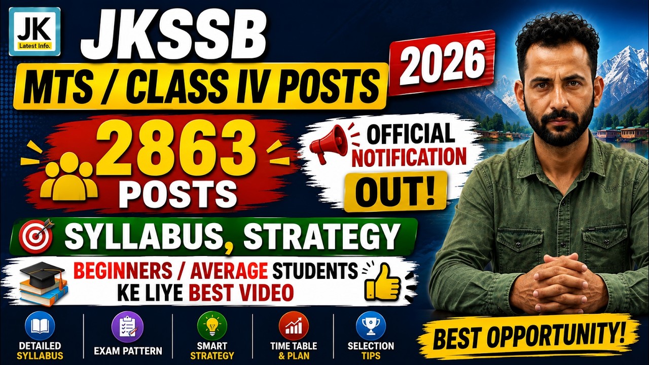 JKSSB MTS / Class IV Posts 2026 | Syllabus & Strategy | Best For Beginners & Average Students