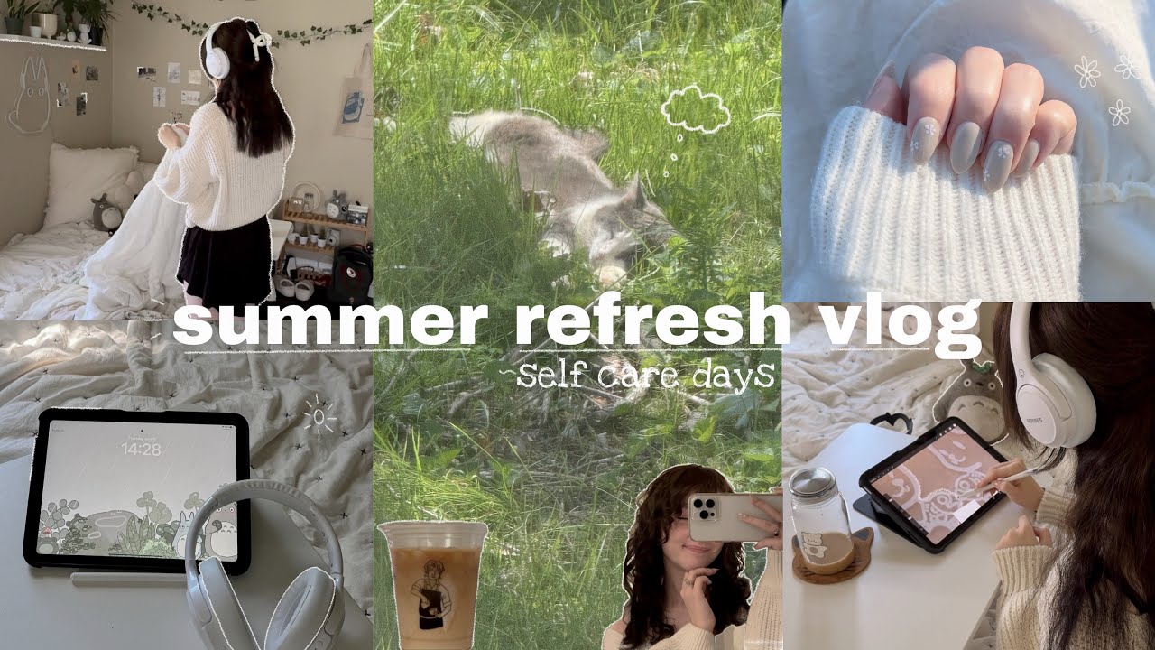 SUMMER REFRESH ☀️🫧 self care, cleaning, new hair & nails, calm days, no talking