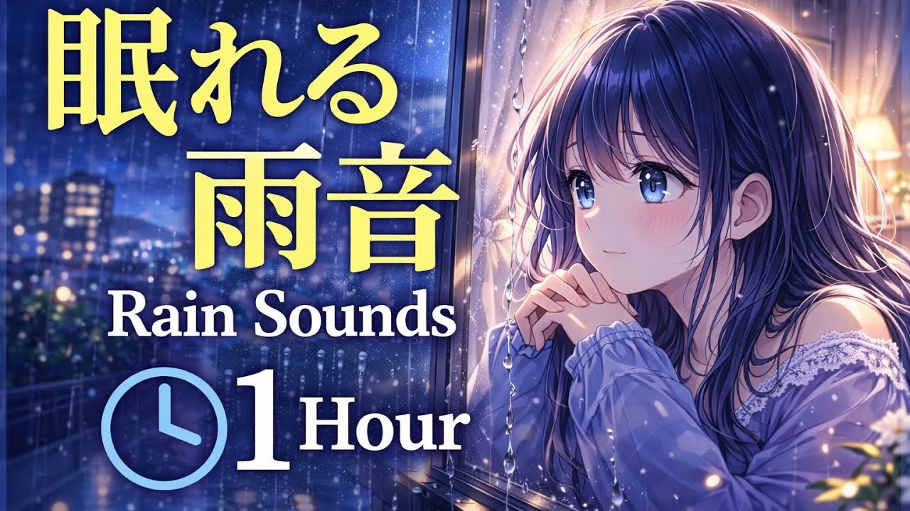 【5分で眠くなる】雨音とやさしいBGM｜不眠・ストレス解消｜1 Hour