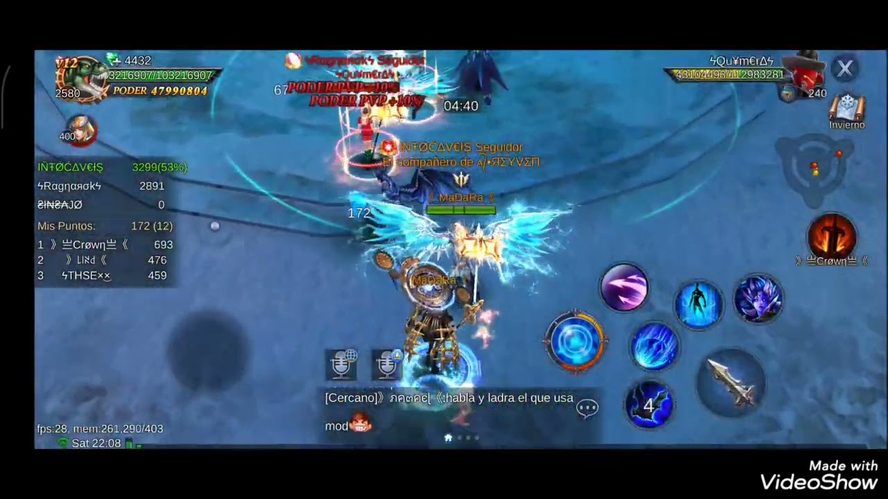 Goddess primal chaos SA240 GVG intocables vs SV294 Ragnarock y Sinsajo MaDaRa Mago