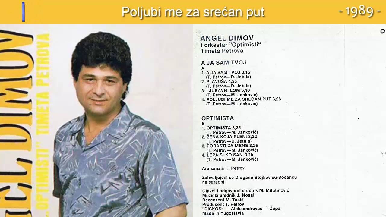Angel Dimov - Poljubi me za srecan put - (Audio 1989)