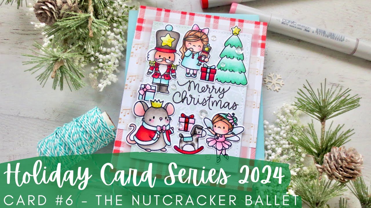 Holiday Card Series 2024 #6 | Mama Elephant | Copic Coloring a Nutcracker Ballet Scene