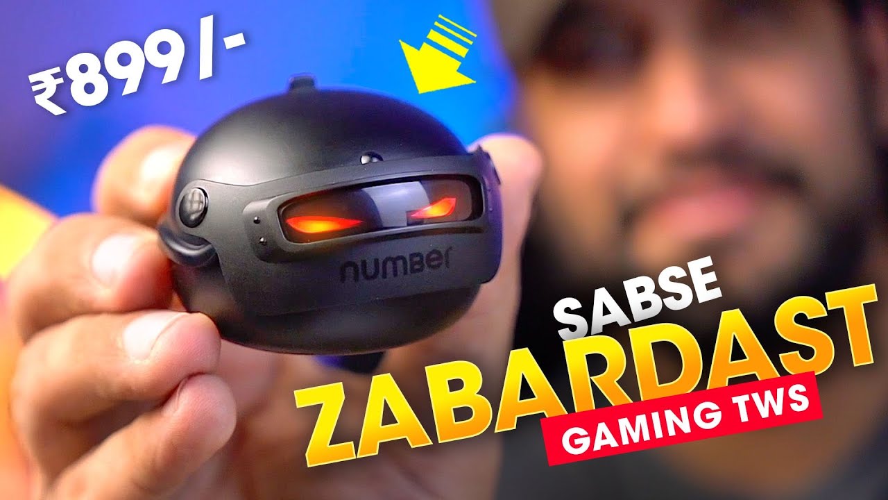 The *COOLEST* Looking Gaming TWS Earbuds 2024 Under ₹1000 Rs ⚡️ NUMBER Super Buds Pro GT9 Earbuds