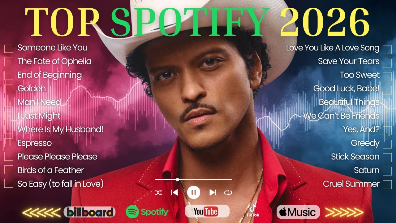 Billboard 100 ! Top Spotify 2026 | English Songs| Bruno Mars, Ella Langley, Ed Sheeran, Taylor Swift