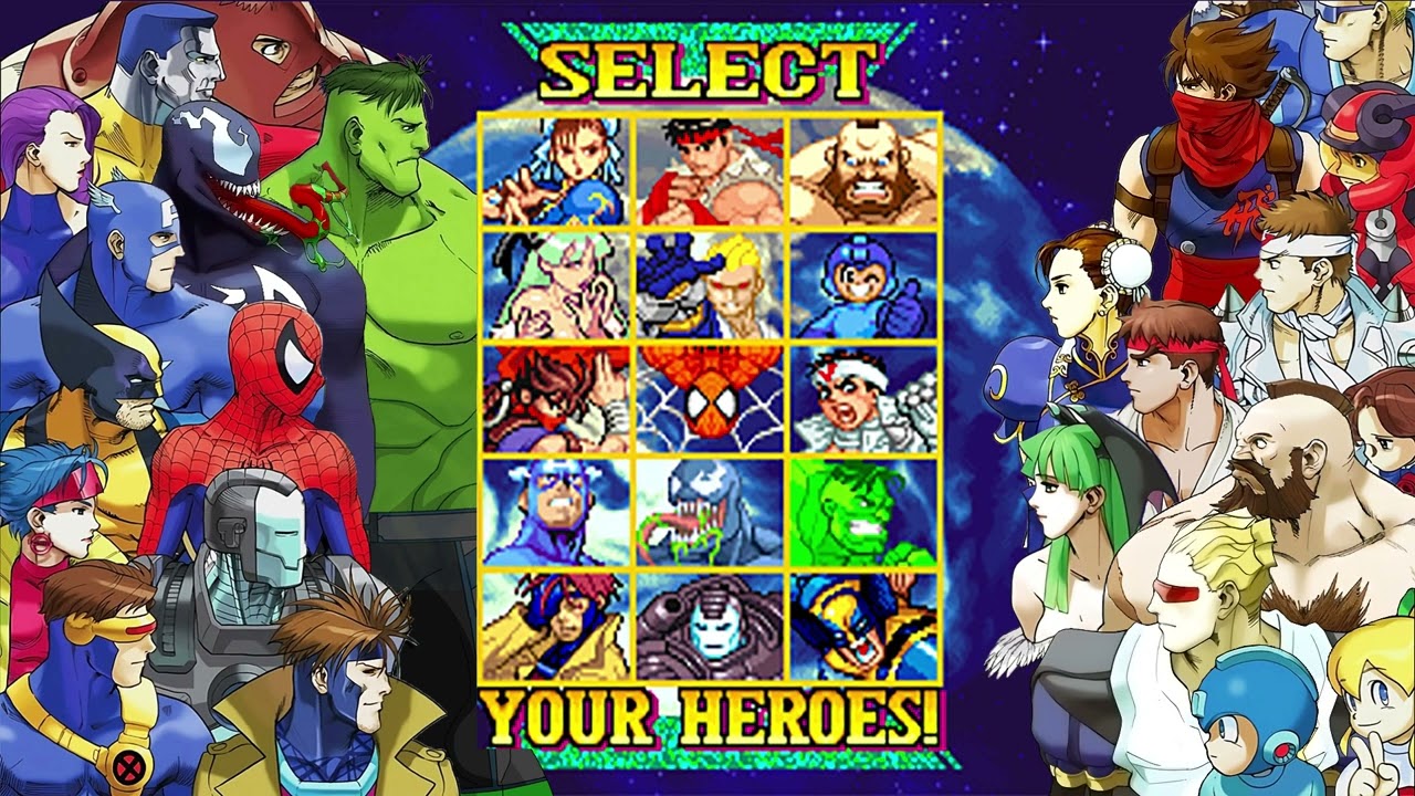 Marvel vs Capcom: Clash of Super Heroes - Character Select (Remix)
