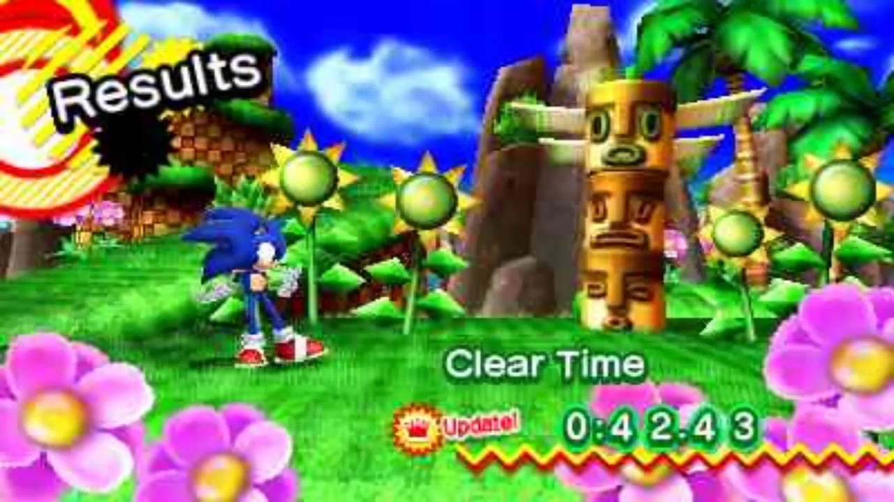 Sonic Generations 3DS Green Hill Act 2 Speedrun 42.43
