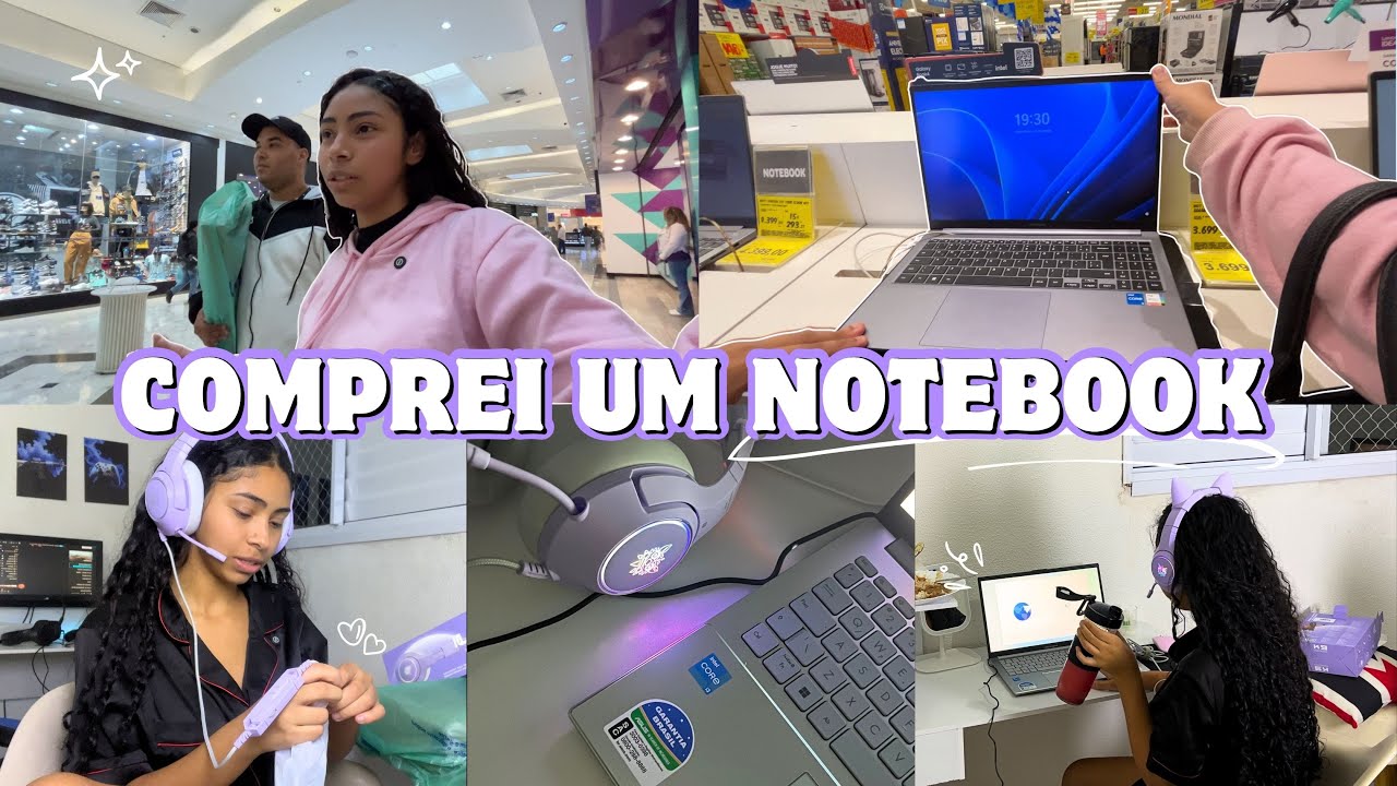 VLOG NO SHOPPING - indo comprar meu notebook + unboxing + rotina da noite ✨🤍🙌🏽