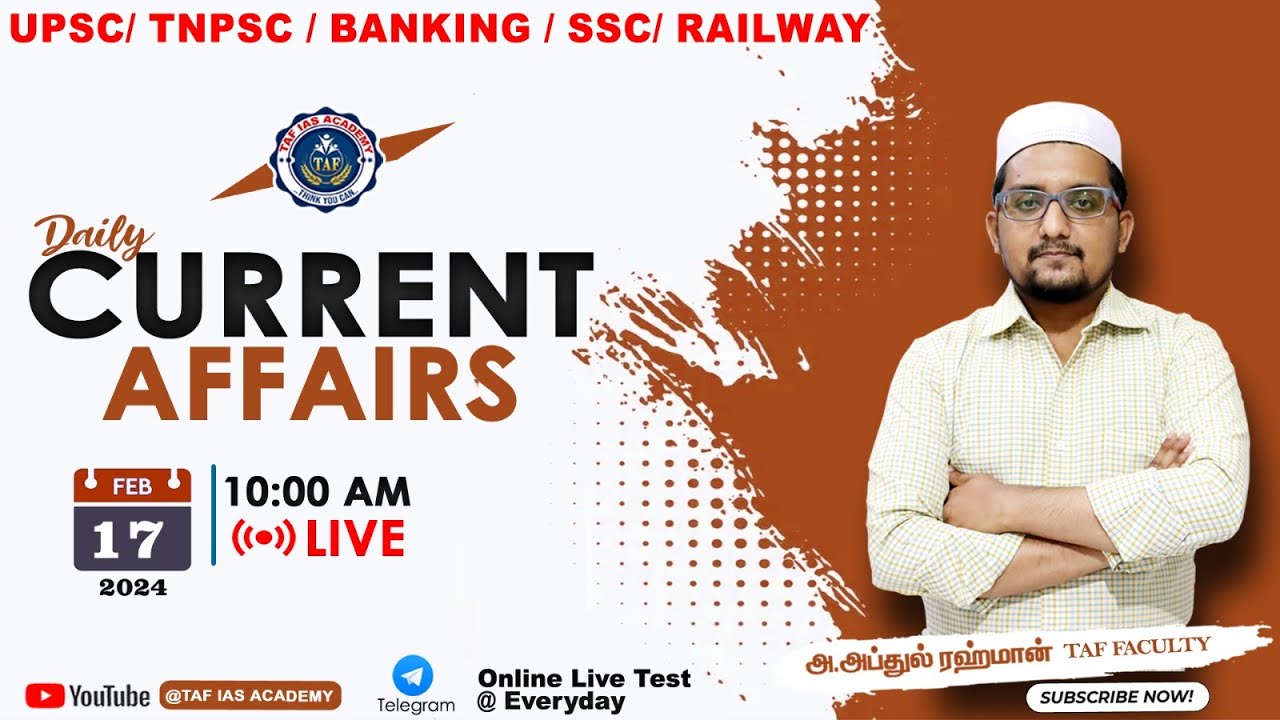 🛑 LIVE : DAILY CURRENT AFFAIRS | FEB 17 2024 | FEBRUARY MONTH CURRENT AFFAIRS | TAF