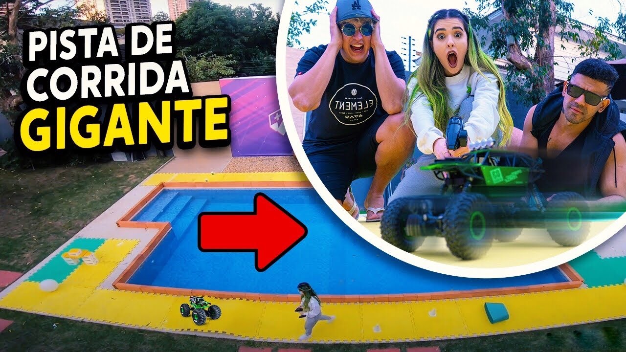 FIZEMOS UMA PISTA DE CORRIDA GIGANTE NO JARDIM DA MANSÃO!