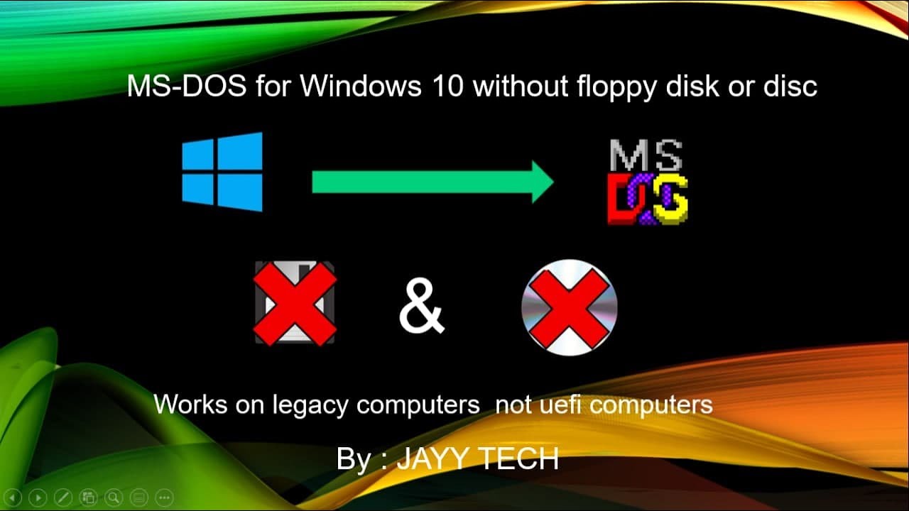 MS-DOS for Windows 10 without floopy disk or cd by Jayy tech
