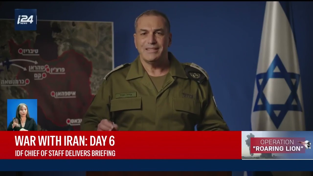 Chefe das Forças de Defesa de Israel faz balanço no 6º dia de guerra com o Irã