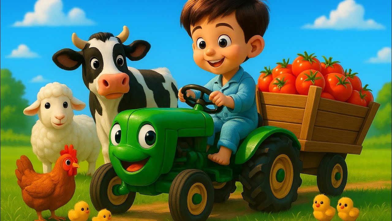 Bauer und Traktor Tom 🚜🐮🐣– Kinderlieder🎵🎶🎵| 